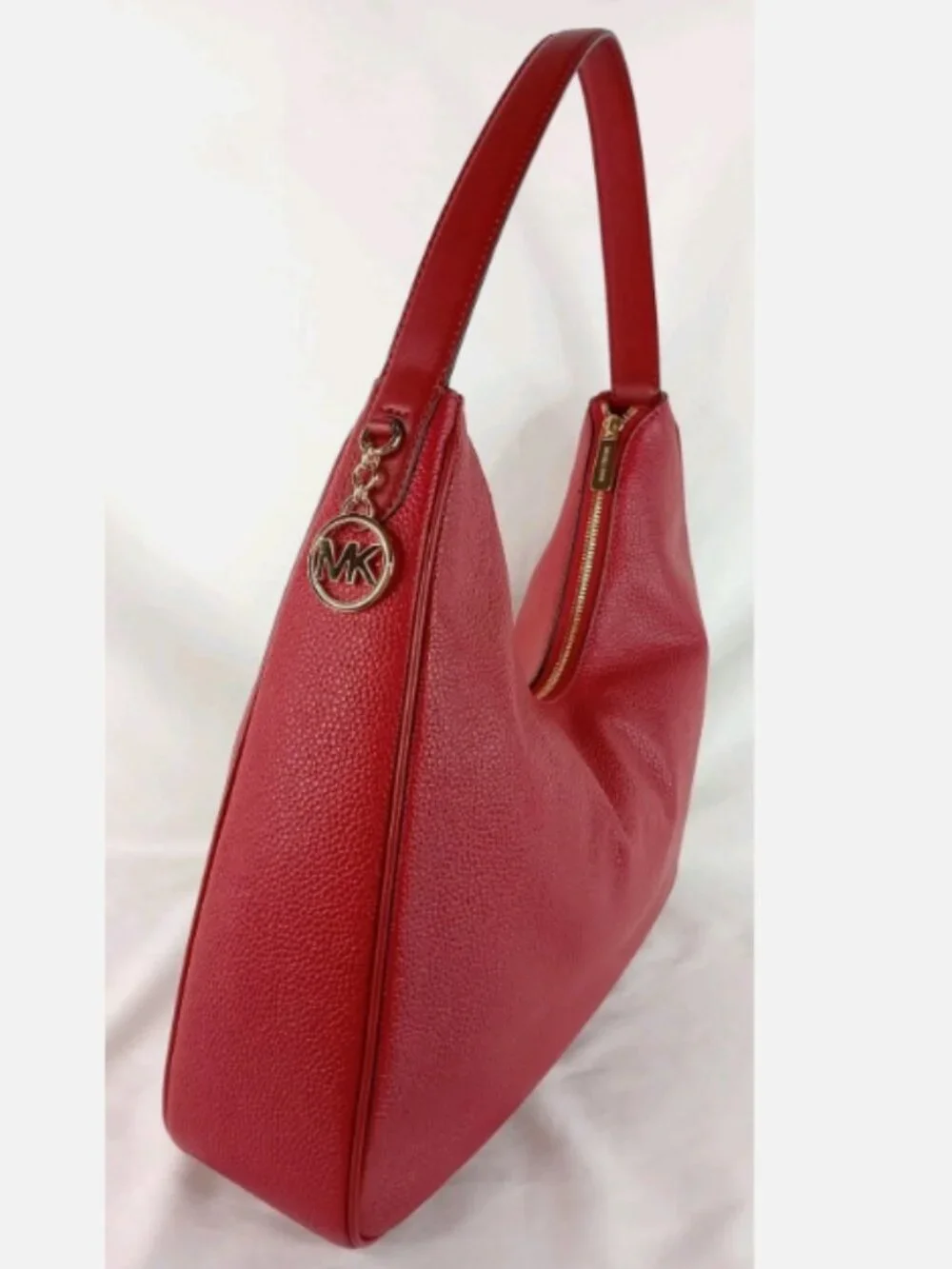 Michael Kors Nayla Medium Pebbled Leather Shoulder Bag Cherry *BAG ONLY*